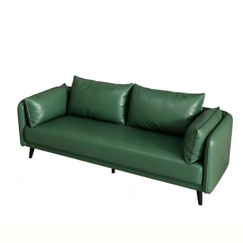 KIBONCY 3-Sitzer Kunstledersofa 80 cm Blau
