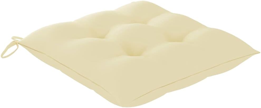 HGNFREF Massivholz Gartenstühle Set 8 Stk. mit Cremeweißen Kissen 58x90x60 Cm