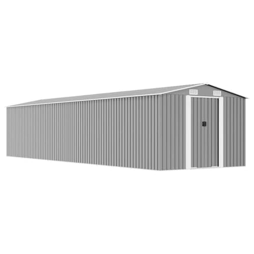 KMUNGDWG Stahl-Gartenhaus 257x779x181 cm Anthrazit