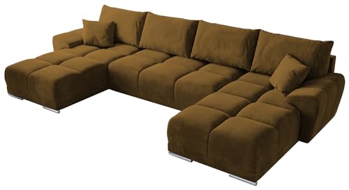 BROMARKT NUBES U Ecksofa mit Schlaffunktion und Bettkasten 372x184x85 cm Graphit