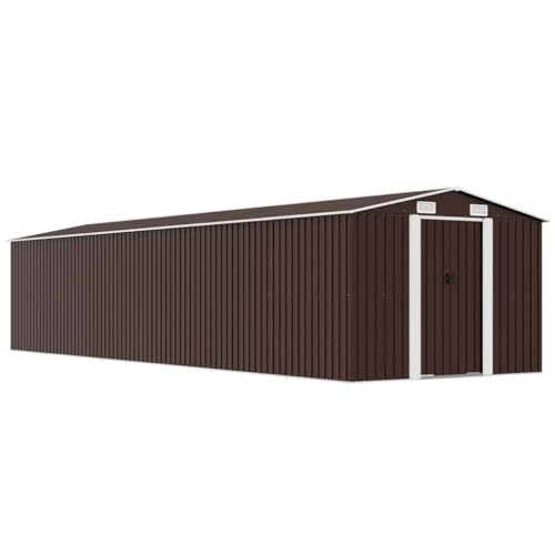 KMUNGDWG Stahl-Gartenhaus 257x779x181 cm Anthrazit