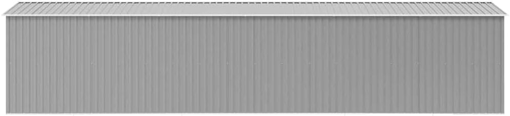 KMUNGDWG Geräteschuppen Verzinkter Stahl Grau 257x990x181cm Doppelschiebetüren