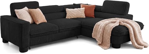 BROMARKT Cavello Ecksofa Mit Schlaffunktion Dunkelgrün Rechts