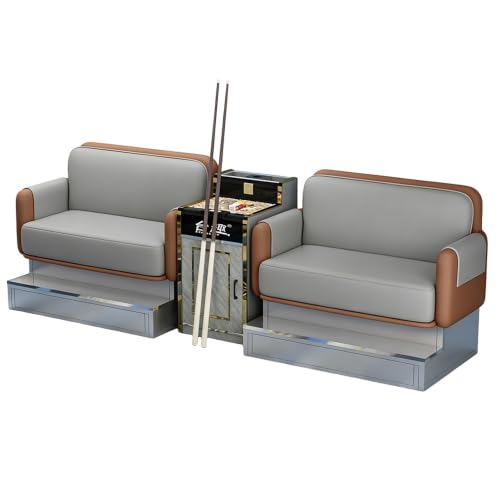 KIBONCY 3-Sitzer Kunstledersofa mit Holzbeinen Mehrfarbig