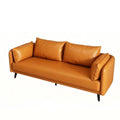 KIBONCY 3-Sitzer Kunstledersofa 80 cm Blau