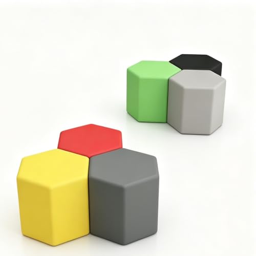 KIBONCY Hexagonales Modulares Sitzpouf-Set 60x40cm Mehrfarbig