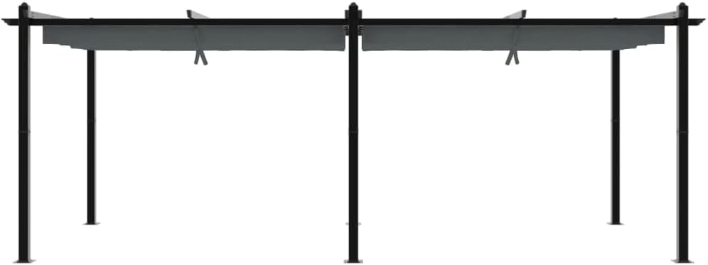 Kaloriko Gartenpavillon Aluminium Ausziehbares Dach Anthrazit 3x6 M