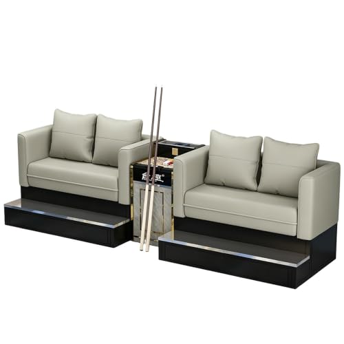 Kiboncy 4-Sitzer Billard Zuschauersofa Set Wasserabweisend Schwarz