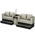 Kiboncy 4-Sitzer Billard Zuschauersofa Set Wasserabweisend Schwarz