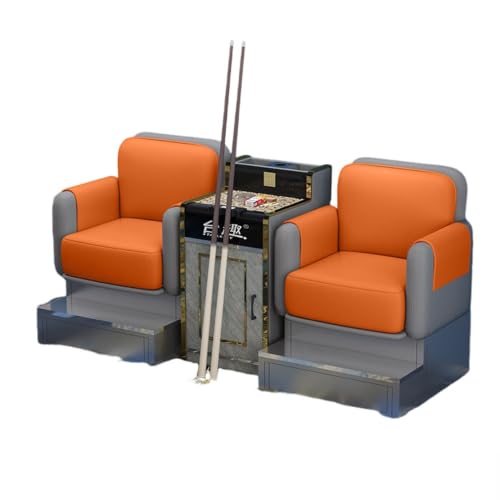 KIBONCY Billard-Zuschauersofa 4-Sitzer Mit Seitentisch Kunstleder