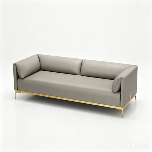 KIBONCY Mid Century Modern 3-Sitzer Sofa Kunstleder 185cm Goldbeine
