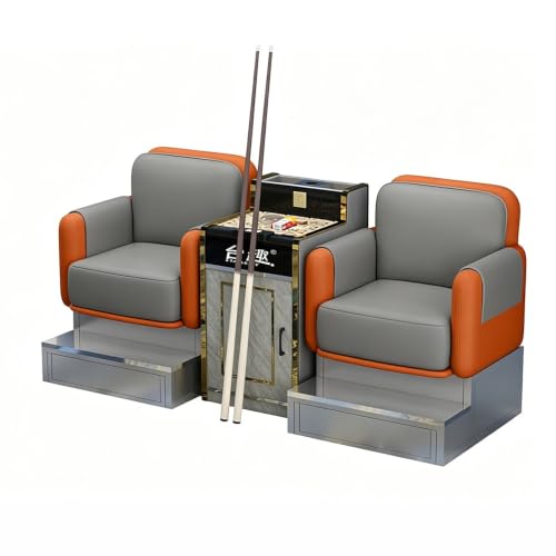 KIBONCY Billard-Zuschauersofa 4-Sitzer Mit Seitentisch Kunstleder