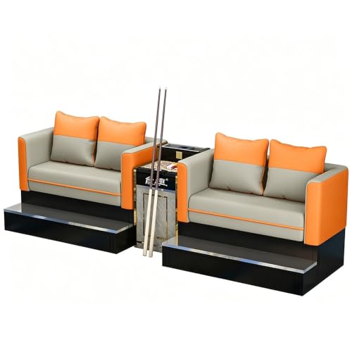 Kiboncy 4-Sitzer Billard Zuschauersofa Set Wasserabweisend Schwarz
