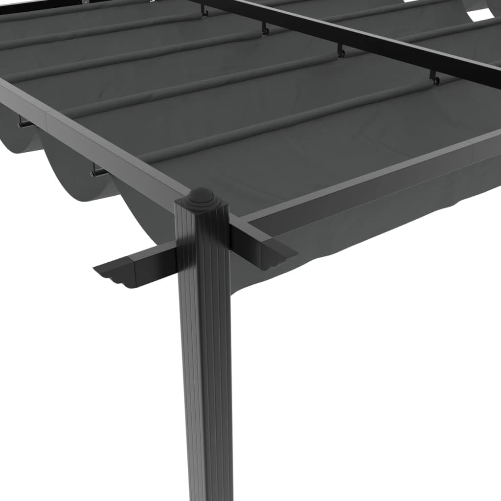 Kaloriko Gartenpavillon Aluminium Ausziehbares Dach Anthrazit 3x6 M