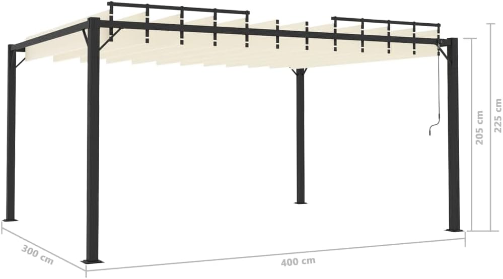 Kaloriko Pergola Mit Verstellbarem Lamellendach 3x4 M Creme