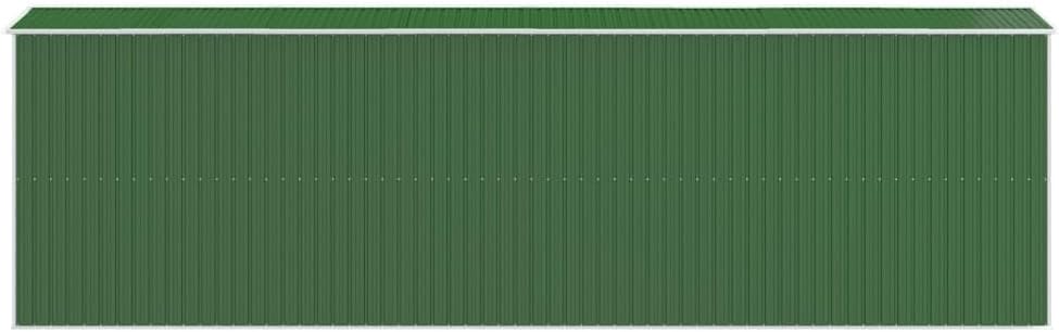 Kaloriko Geräteschuppen Grün Verzinkter Stahl 192x606x223 cm Doppelte Schiebetüren