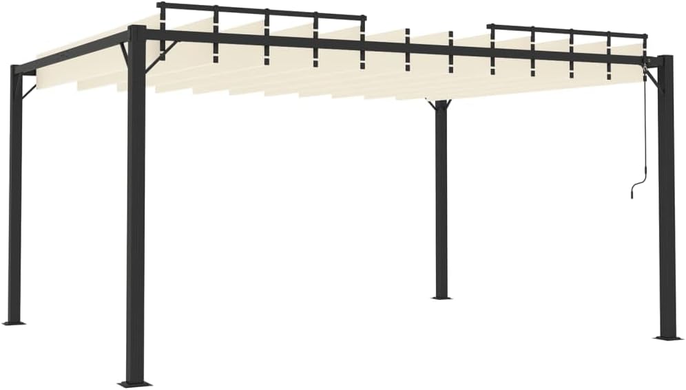 Kaloriko Pergola Mit Verstellbarem Lamellendach 3x4 M Creme
