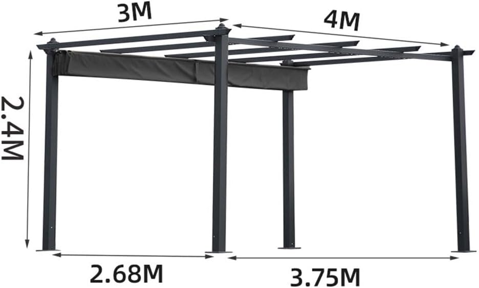 Ausziehbare Pergola 3x4 m Beige