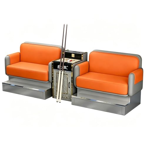 KIBONCY 3-Sitzer Kunstledersofa mit Holzbeinen Mehrfarbig