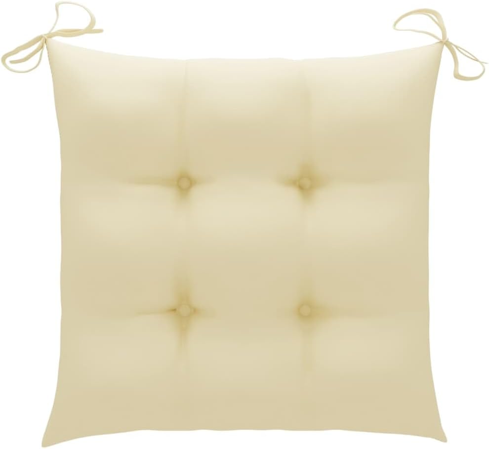 HGNFREF Massivholz Gartenstühle Set 8 Stk. mit Cremeweißen Kissen 58x90x60 Cm