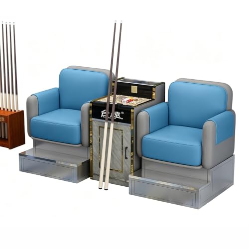KIBONCY Billard-Zuschauersofa 4-Sitzer Mit Seitentisch Kunstleder