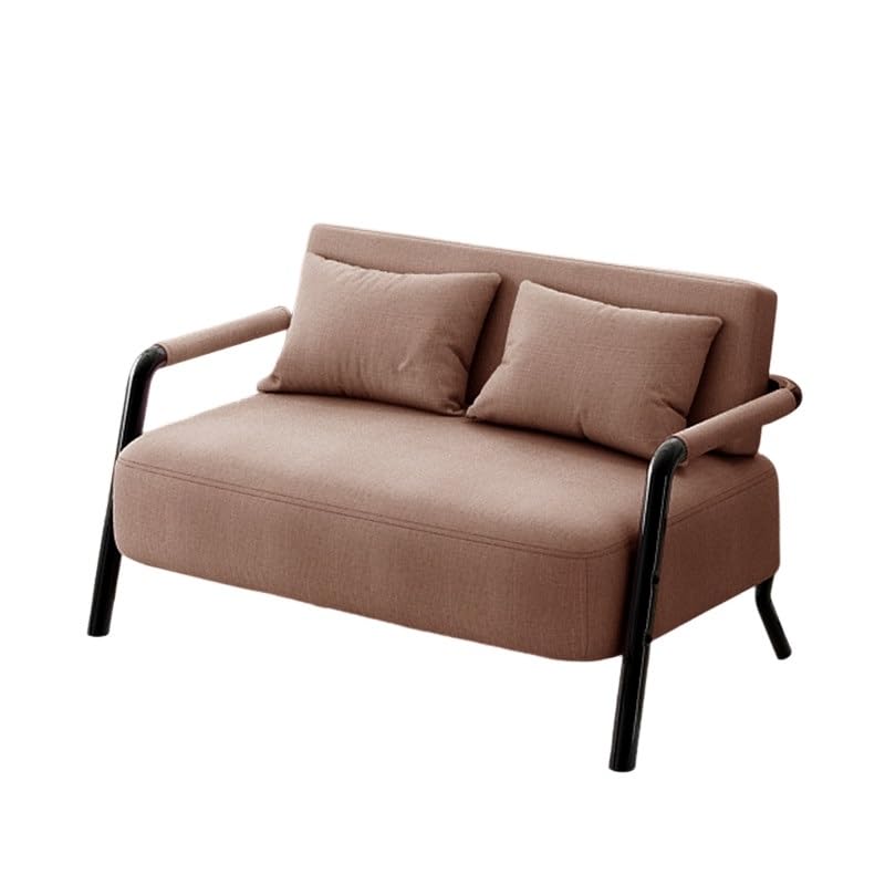 KIBONCY 2-Sitzer-Sofa Kompakt Doppelcouch Hochdichter Schwamm Stoff Mehrfarbig 65cm