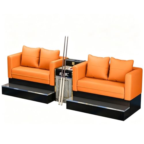 Kiboncy 4-Sitzer Billard Zuschauersofa Set Wasserabweisend Schwarz