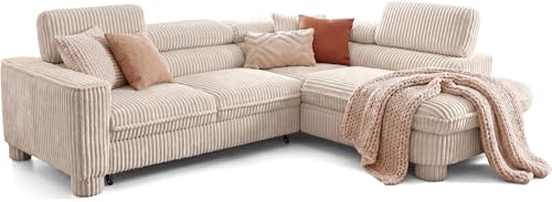 BROMARKT Cavello Ecksofa Mit Schlaffunktion Dunkelgrün Rechts