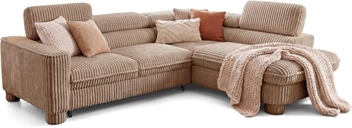 BROMARKT Cavello Ecksofa Mit Schlaffunktion Dunkelgrün Rechts