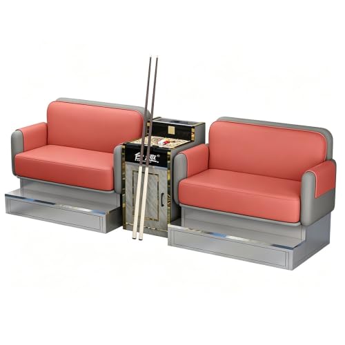 KIBONCY 3-Sitzer Kunstledersofa mit Holzbeinen Mehrfarbig