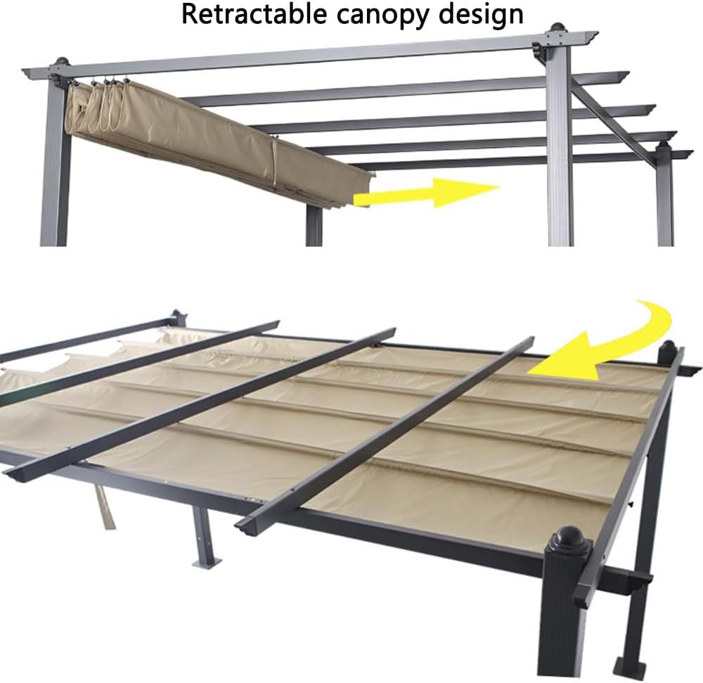 Ausziehbare Pergola 3x4 m Beige