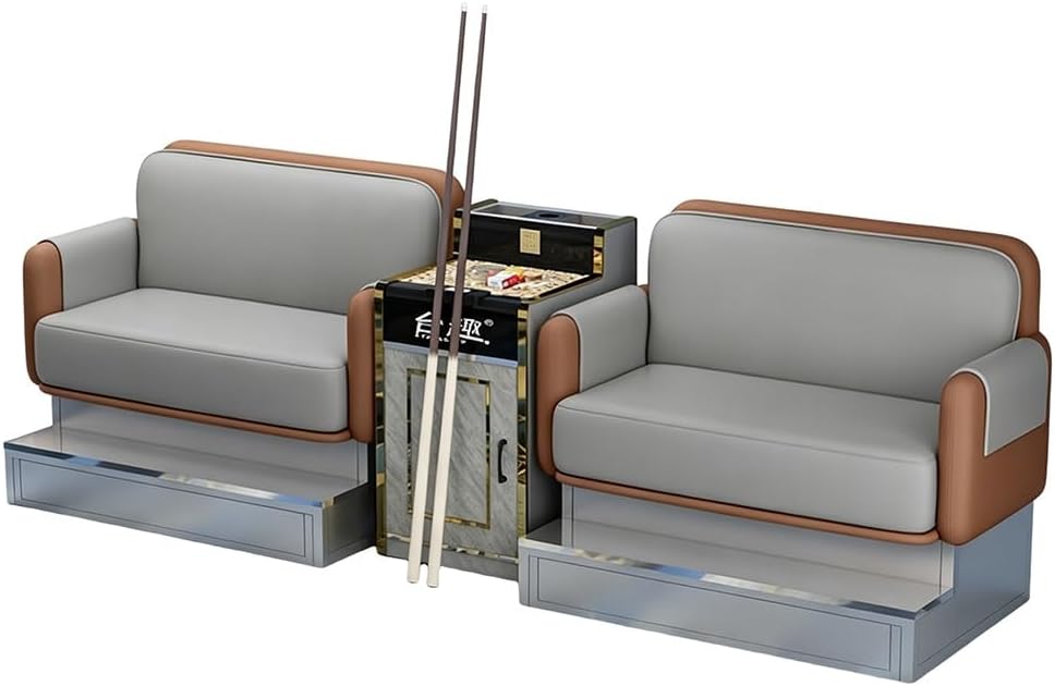 KIBONCY 3-Sitzer Kunstledersofa mit Holzbeinen Mehrfarbig