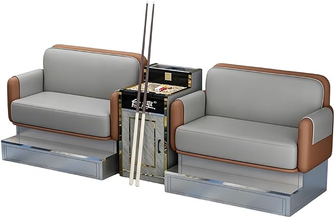 KIBONCY 3-Sitzer Kunstledersofa mit Holzbeinen Mehrfarbig