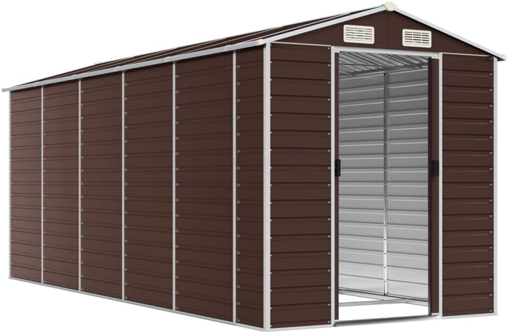 EDNRSOG Geräteschuppen 191x470x198 cm Braun Stahl