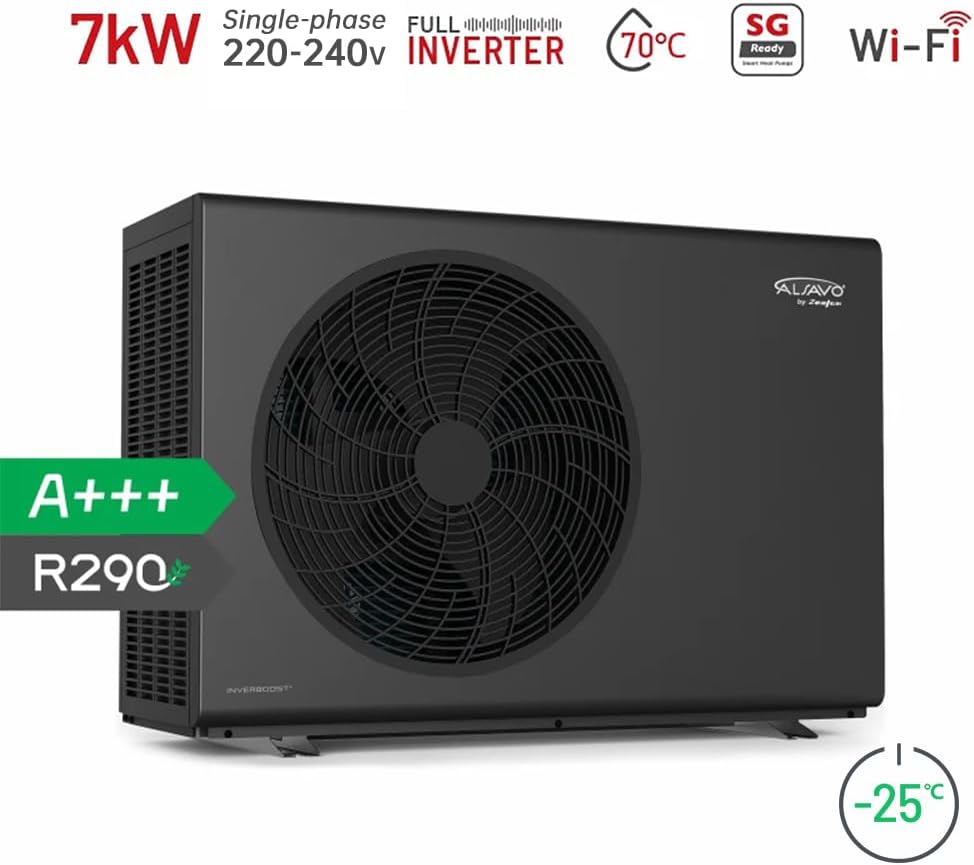 ALSAVO ALSAVO HEAT 07i9 Monoblock Luftwärmepumpe INVERBOOST HEAT R290 7 kW Einphasig Einzelventilator A+++