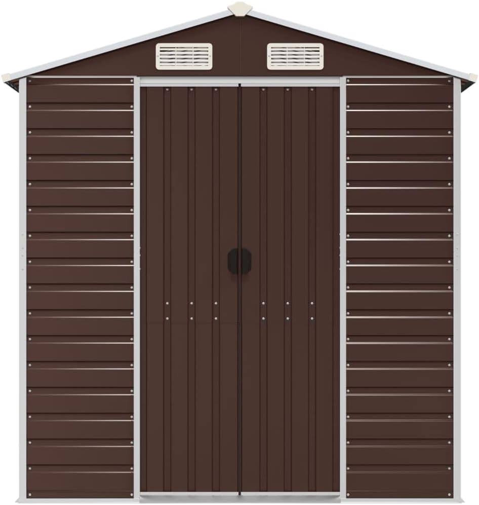 EDNRSOG Geräteschuppen 191x470x198 cm Braun Stahl