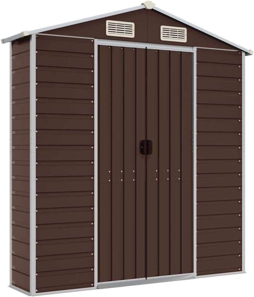 EDNRSOG Geräteschuppen 191x470x198 cm Braun Stahl