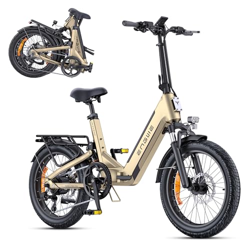 ENGWE L20 3.0 Boost E-Bike 48V 13,5Ah Akku 135km Drehmomentsensor Hydraulische Bremsen 20x3,0 Reifen Champagner-Gold
