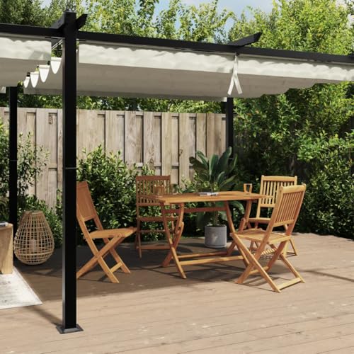 Kaloriko Gartenpavillon Aluminium Ausziehbares Dach Anthrazit 3x6 M