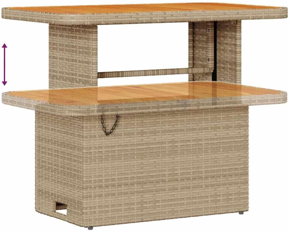 GFMGUEMV Gartensofa-Set 12-teilig Beige Poly-Rattan Stahl
