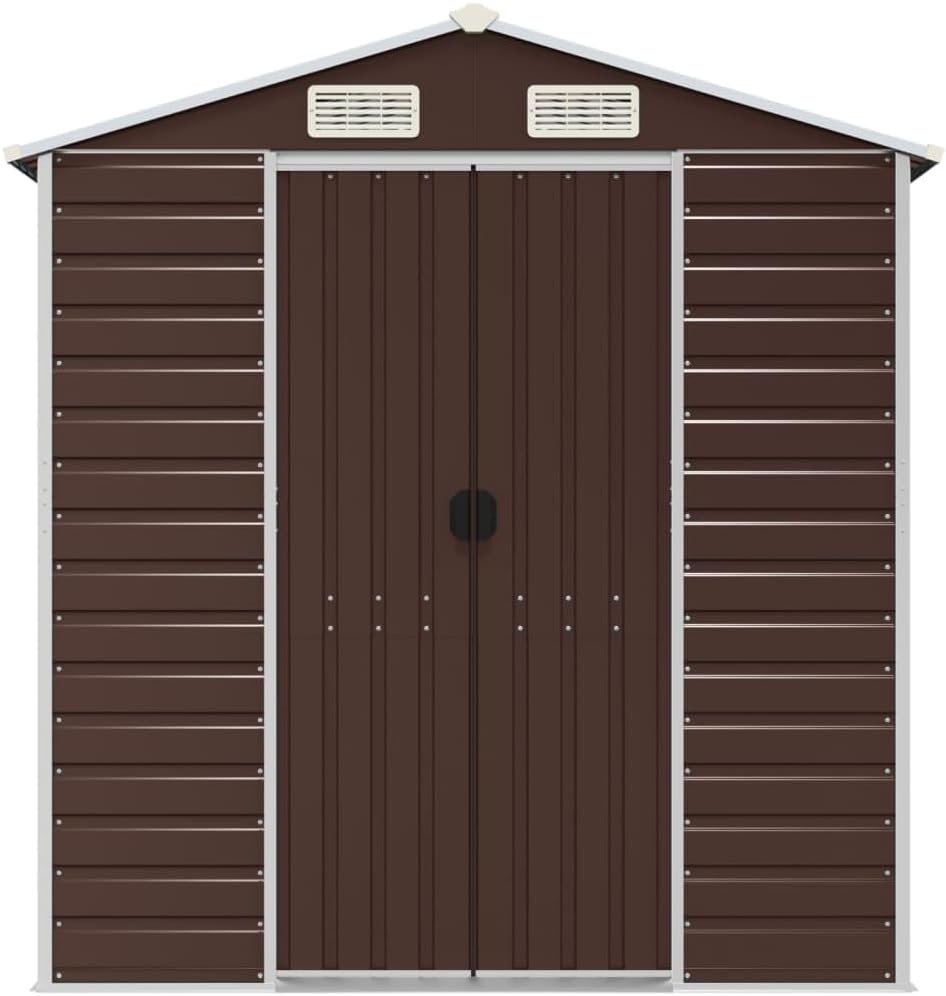 HGNFREF Metall Gerätehaus 191x895x198 cm Braun