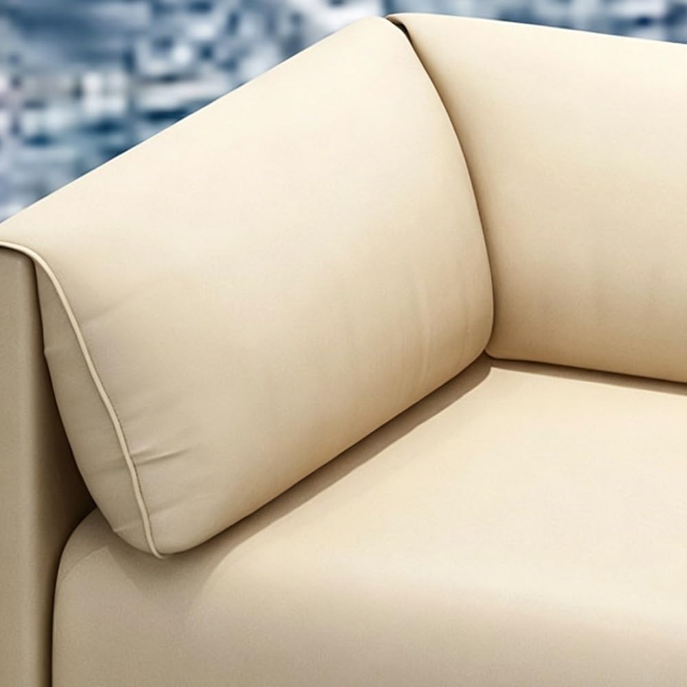 KIBONCY Mid Century Modern 3-Sitzer Sofa Kunstleder 185cm Goldbeine