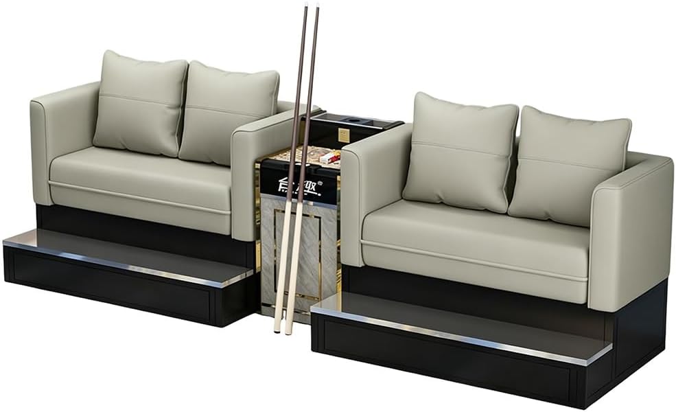 Kiboncy 4-Sitzer Billard Zuschauersofa Set Wasserabweisend Schwarz