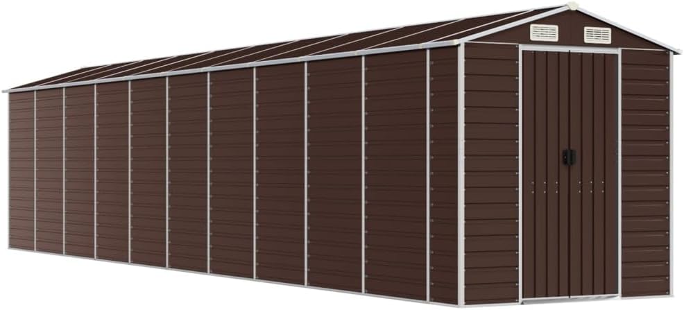 HGNFREF Metall Gerätehaus 191x895x198 cm Braun