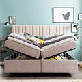 Bettco Boxspringbett Paris Samt 160X200 Ohne Topper Rosa