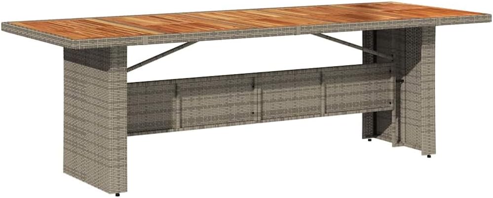 GFMGUEMV Gartenmöbel Set Grau Poly-Rattan 9-teilig