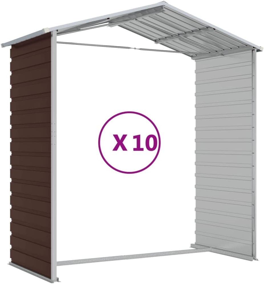 HGNFREF Metall Gerätehaus 191x895x198 cm Braun