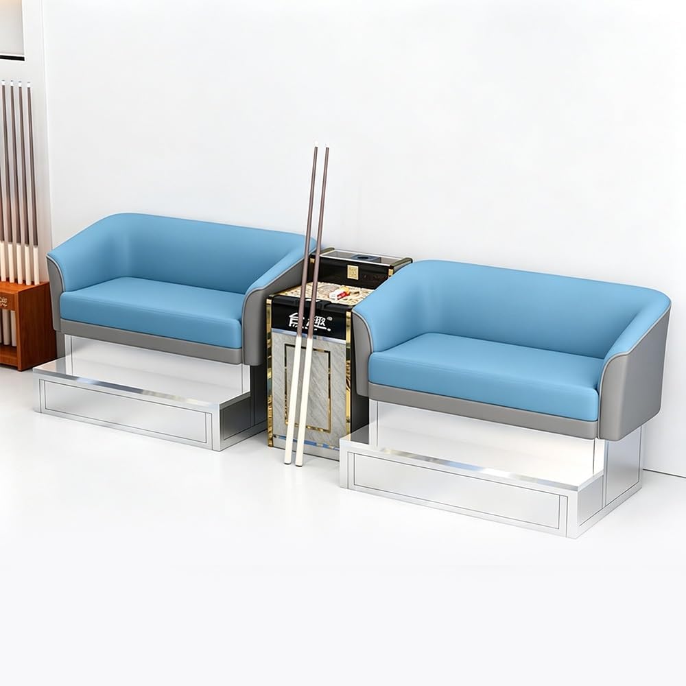 KIBONCY Billard-Zuschauersofa-Set 2-Sitzer 300x120 cm Blau