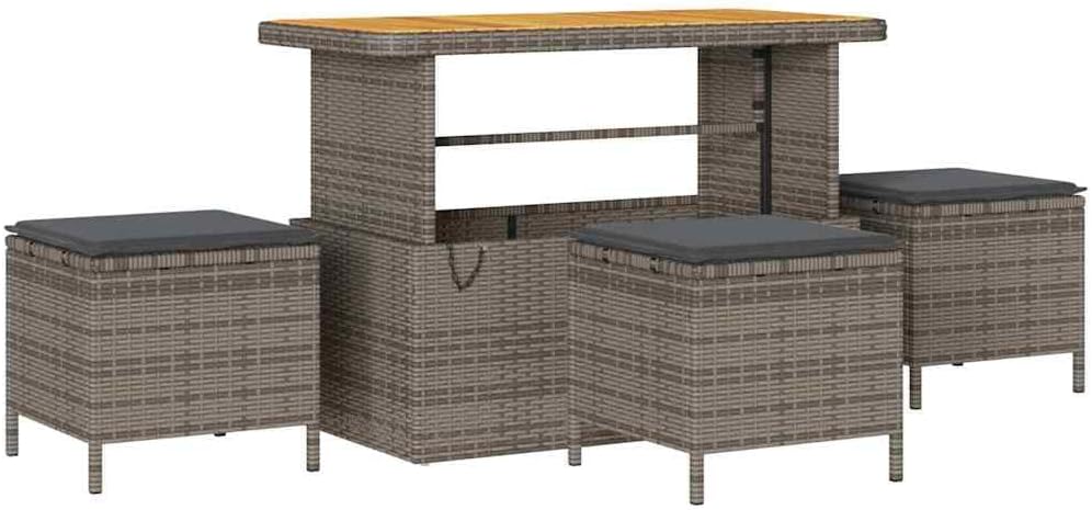 GFMGUEMV Poly-Rattan Gartenmöbel Set 13-Teilig Grau/Dunkelgrau 110 cm