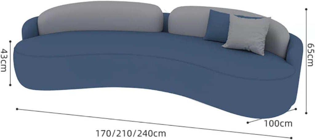 KIBONCY Gebogenes Sofa Aus Technischem Stoff 1,7m Set
